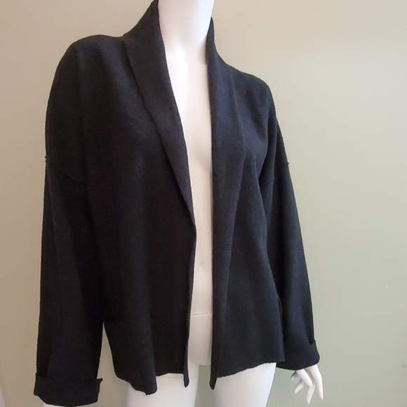 Eileen Fisher Sweaters - SOLD Eileen Fisher Sweater L Open Front Grey Wool
